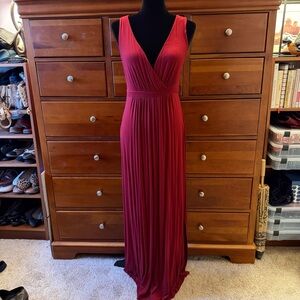 Matty M Deep Red Maxi Dress